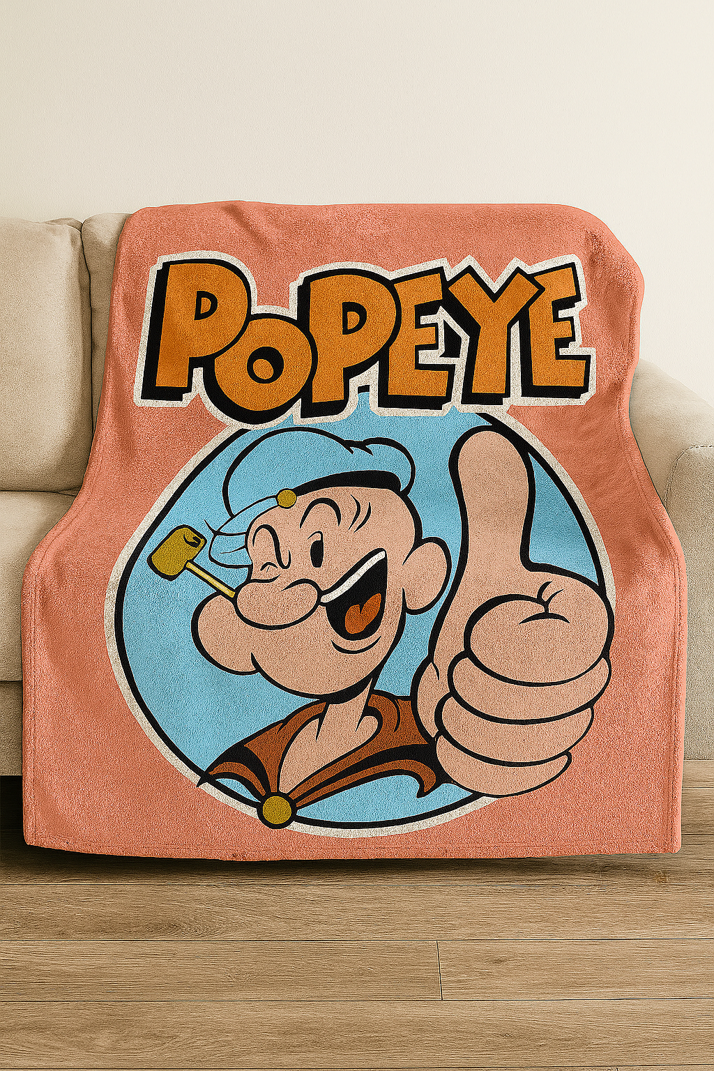 Popey Orange Cartoon Premium Throw Blanket