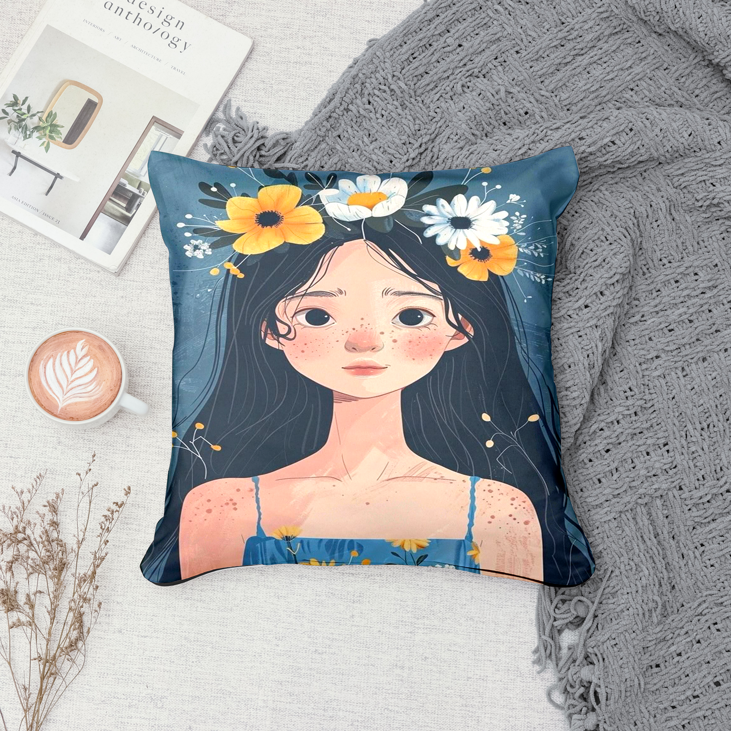 Girls Flower Girls Velvet Cushion