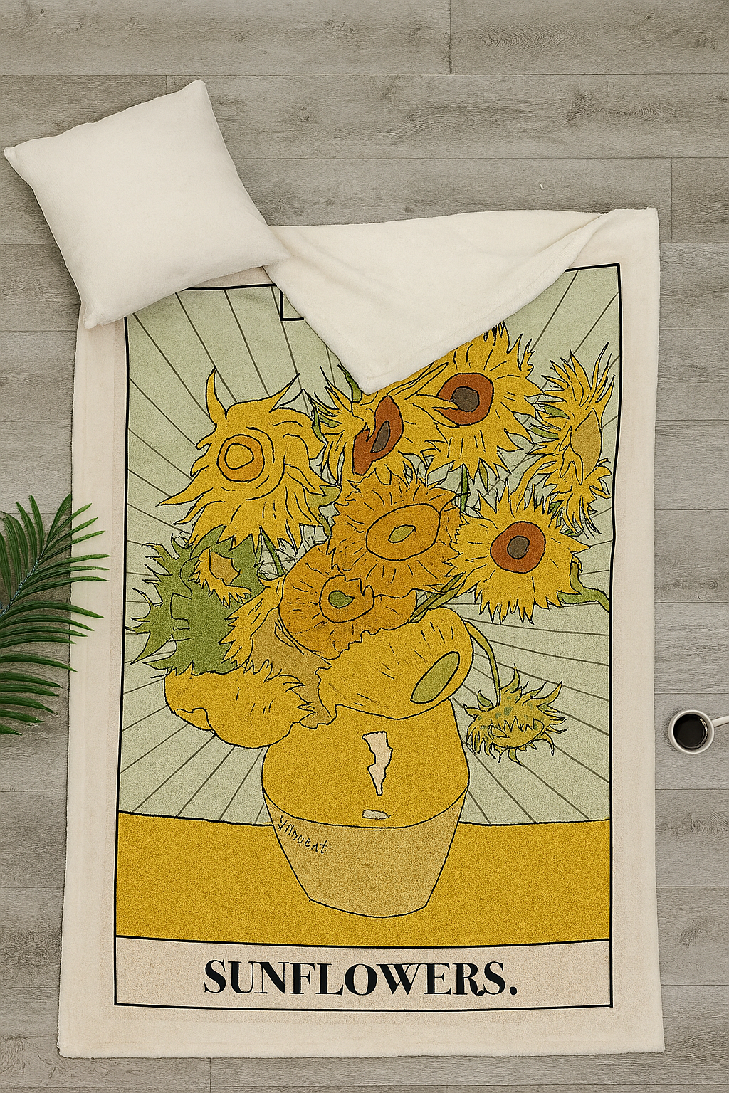 Sunflower Art Premium Throw Blanket