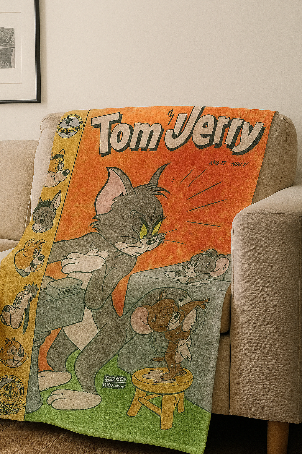 tom and jerry Cartoon Premium Throw Blanket