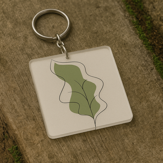 Tree Green neutral abstract art Keychains