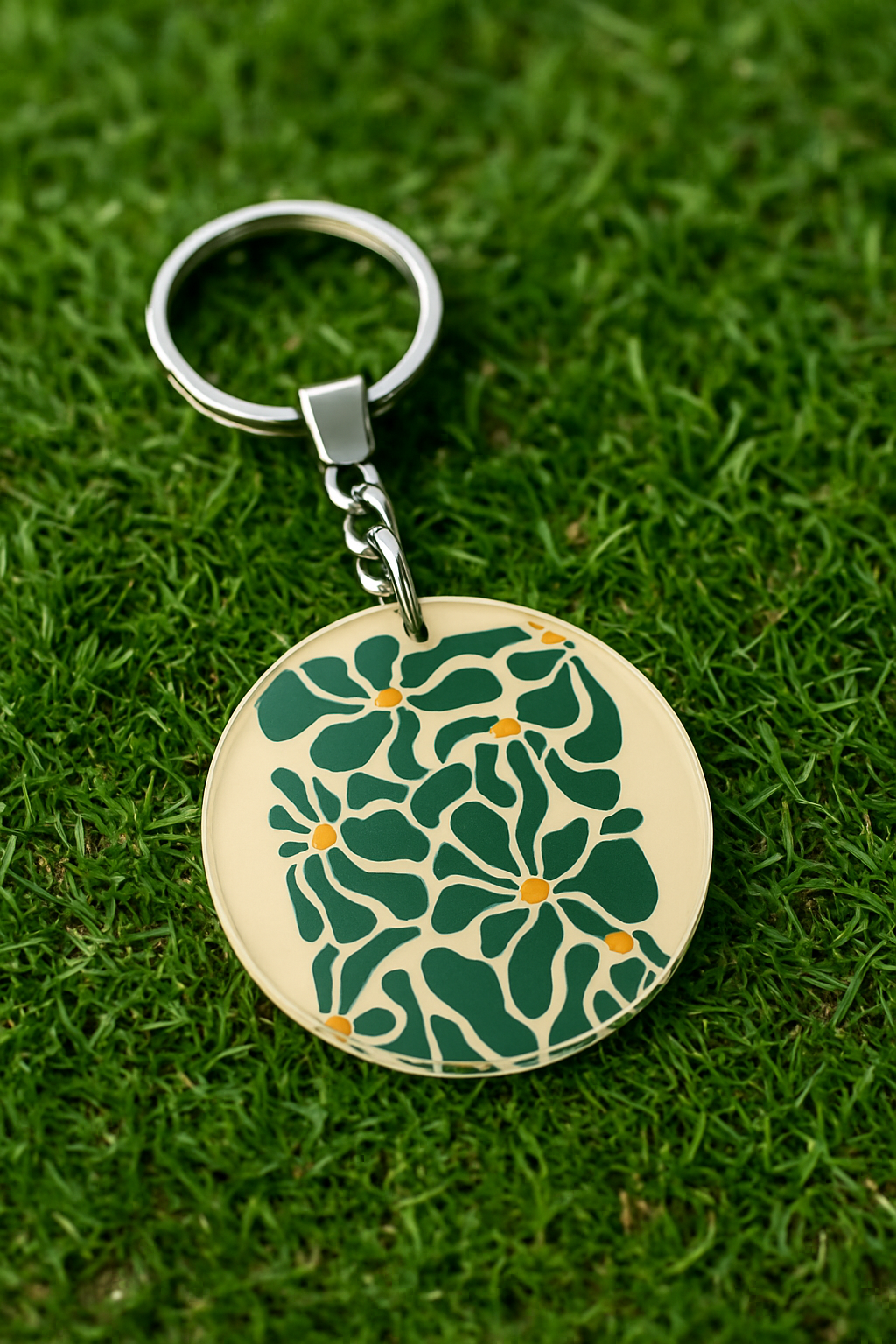 Flower Green Flower Keychains