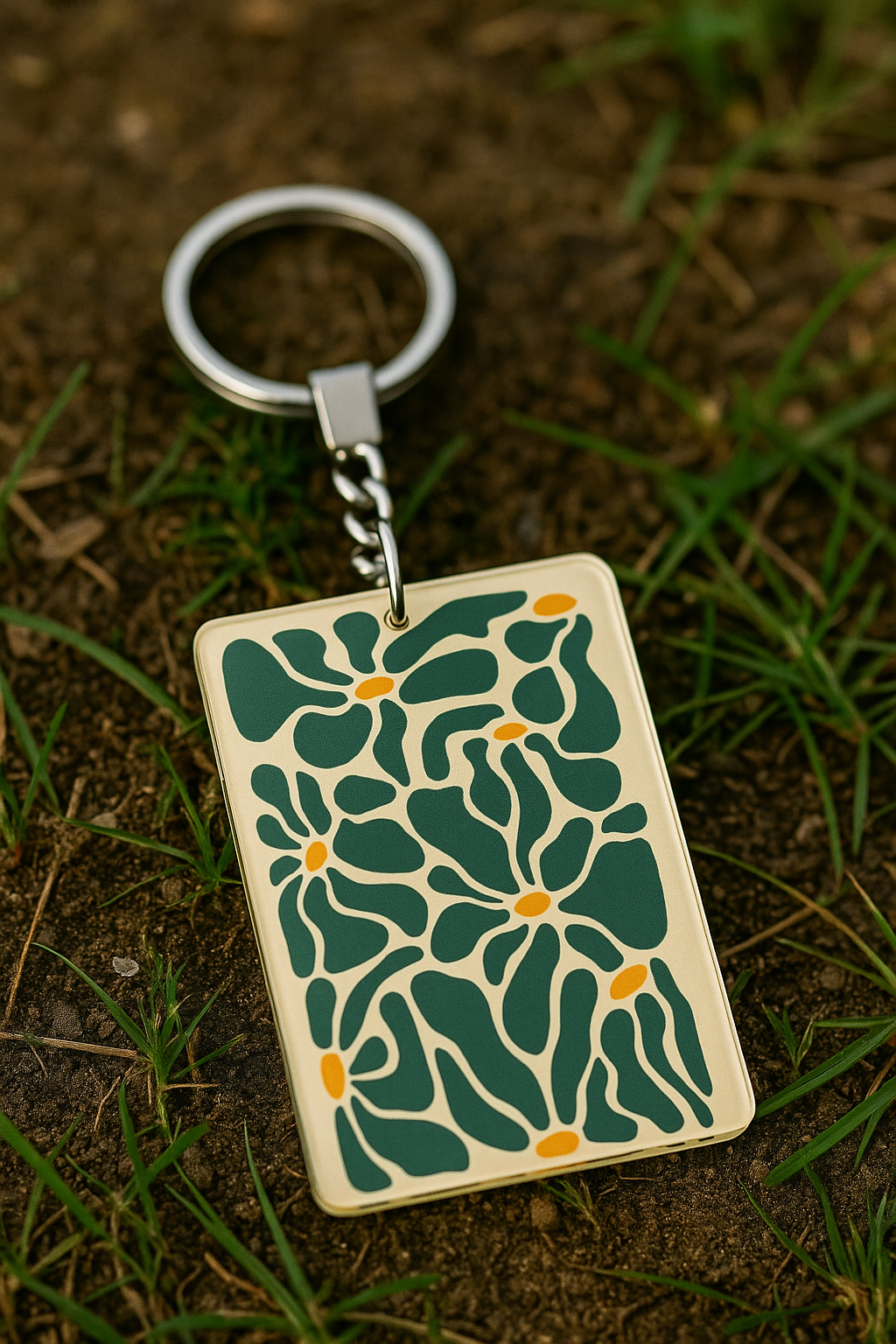Flower Green Flower Keychains