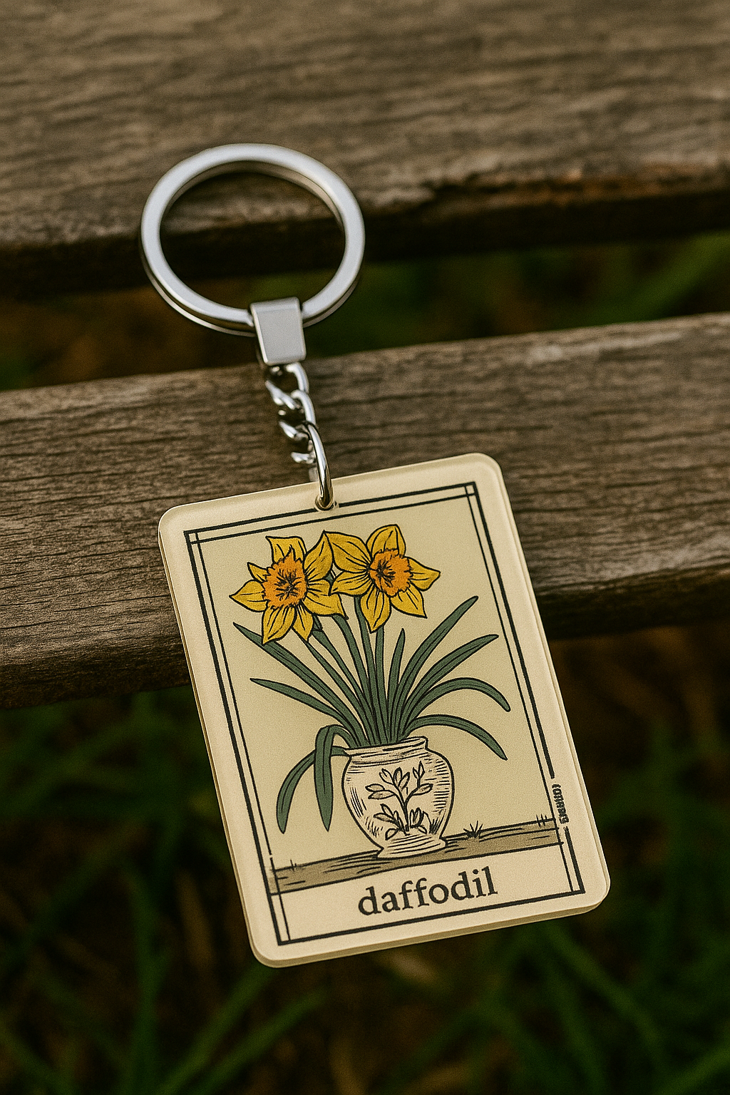 Daffodil Flower Keychains