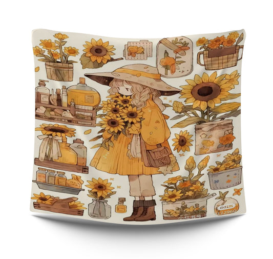 Girl Flowers Art Girl typistry