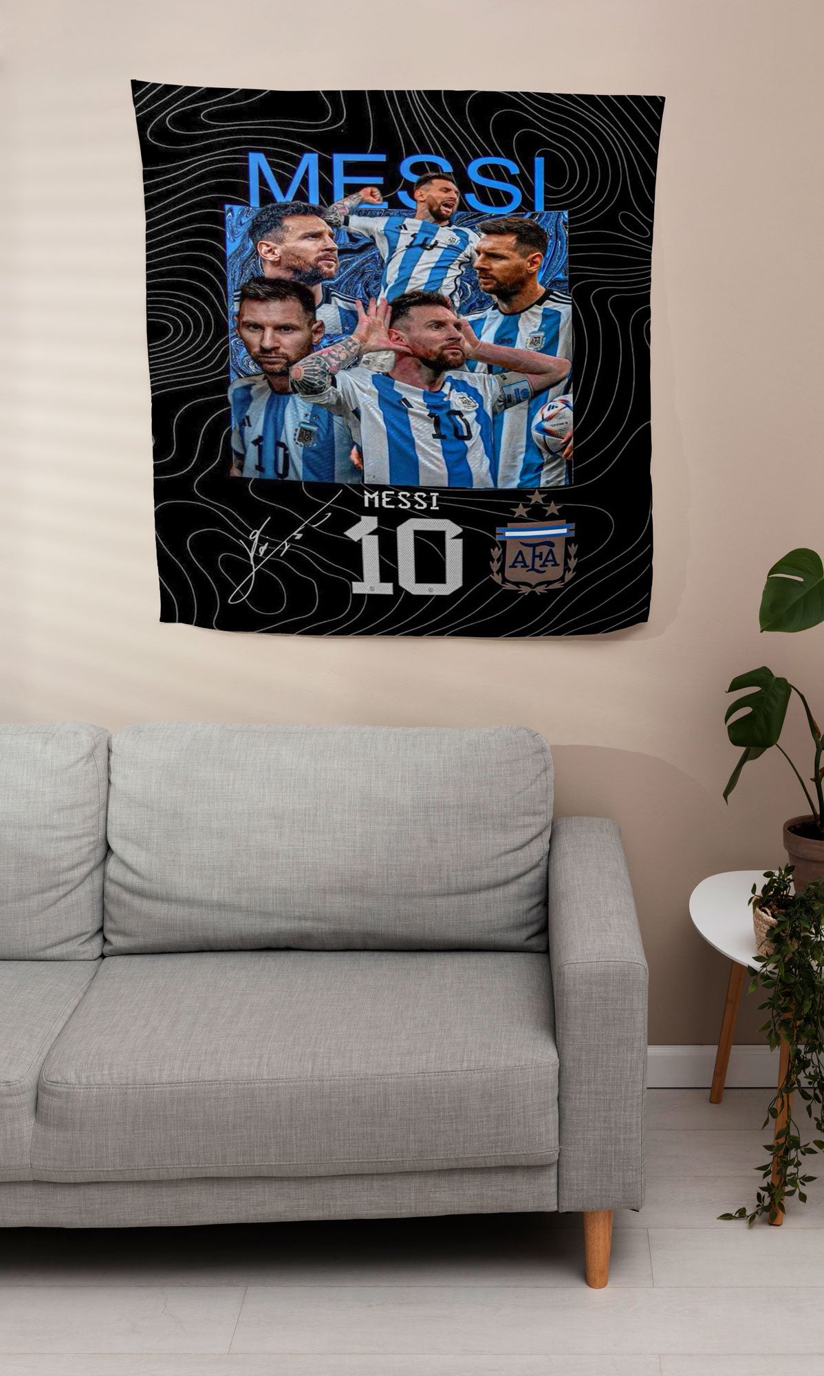 Argentina Messi football player typistry