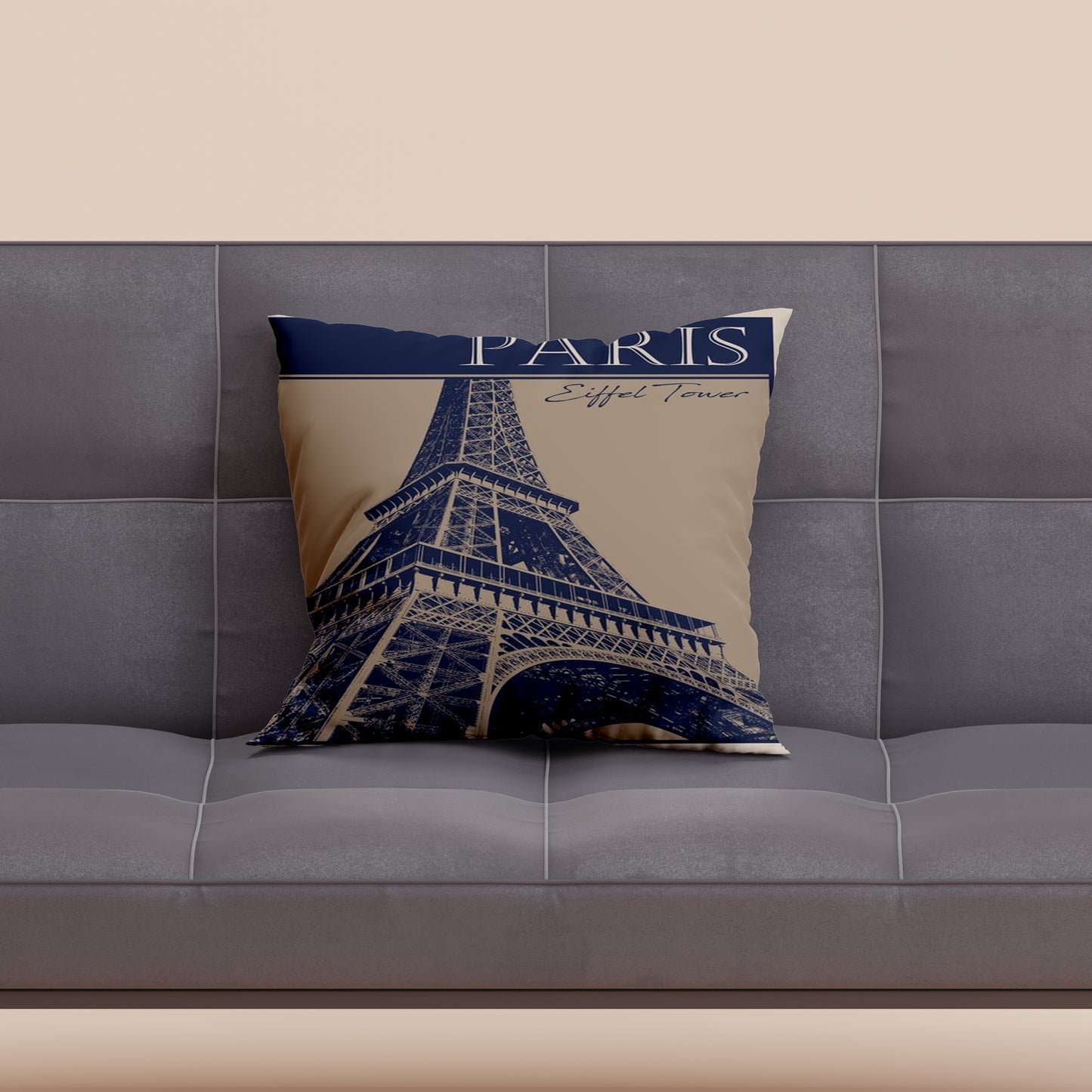 Paris Travel Velvet Cushion