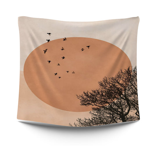 Sun Tree neutral abstract art typistry