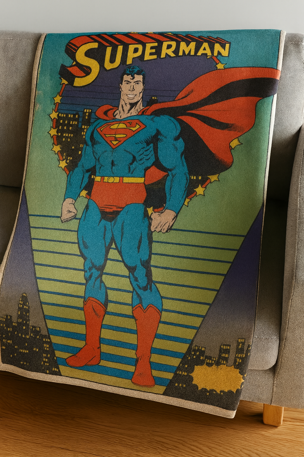 Superman Comic Superhero Premium Throw Blanket