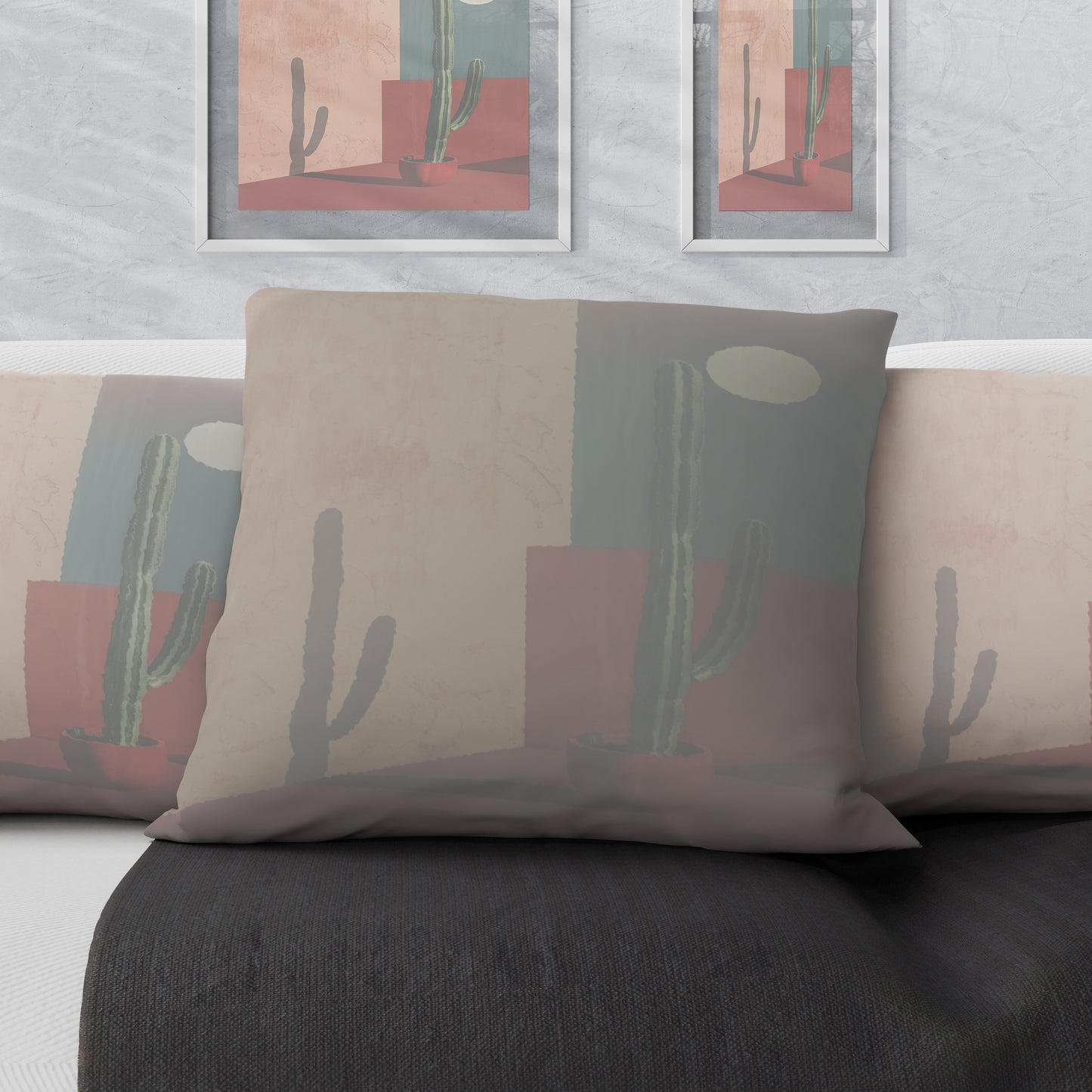 palm tree neutral abstract art Velvet Cushion