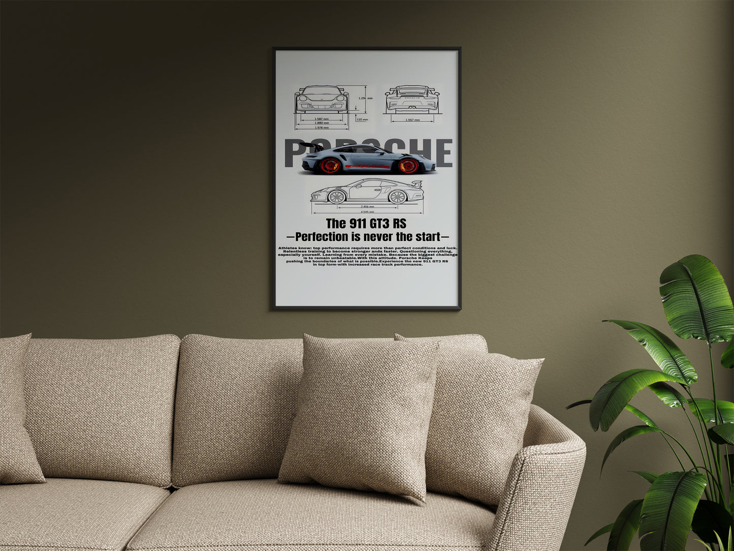 Porche White Cars Frame