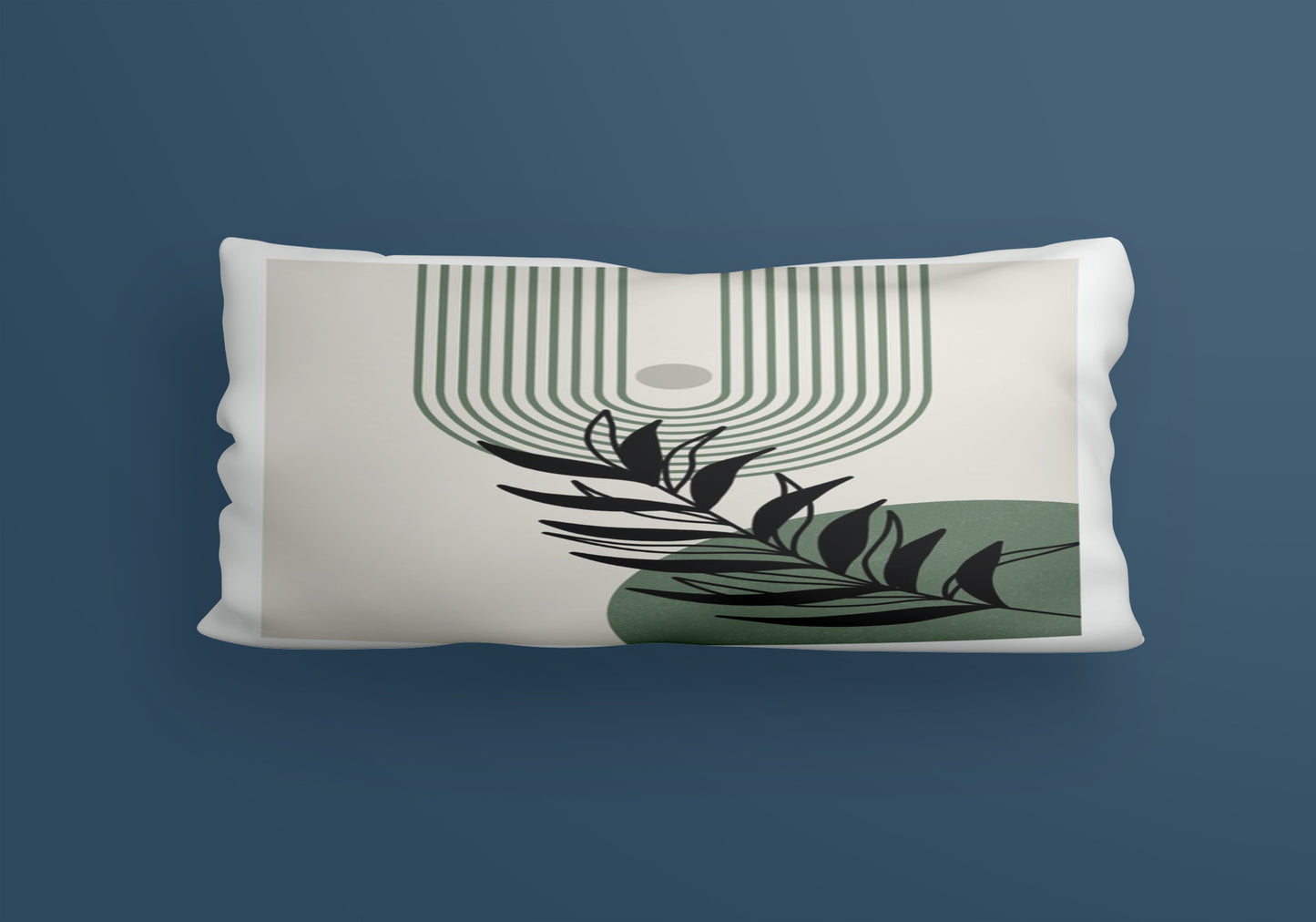 Tree Green neutral abstract art Velvet Cushion