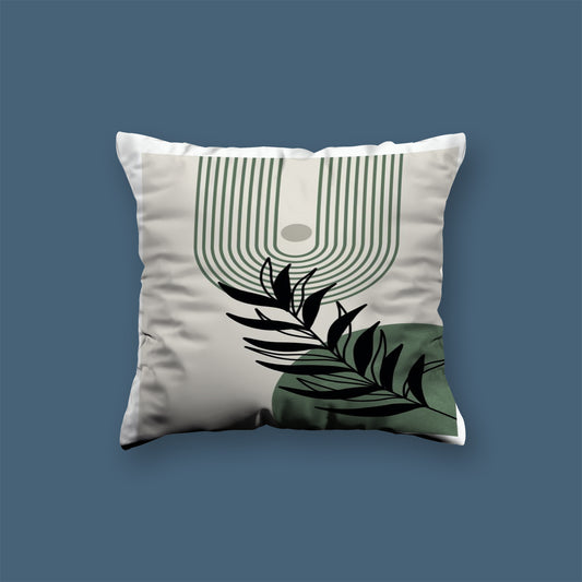 Tree Green neutral abstract art Velvet Cushion