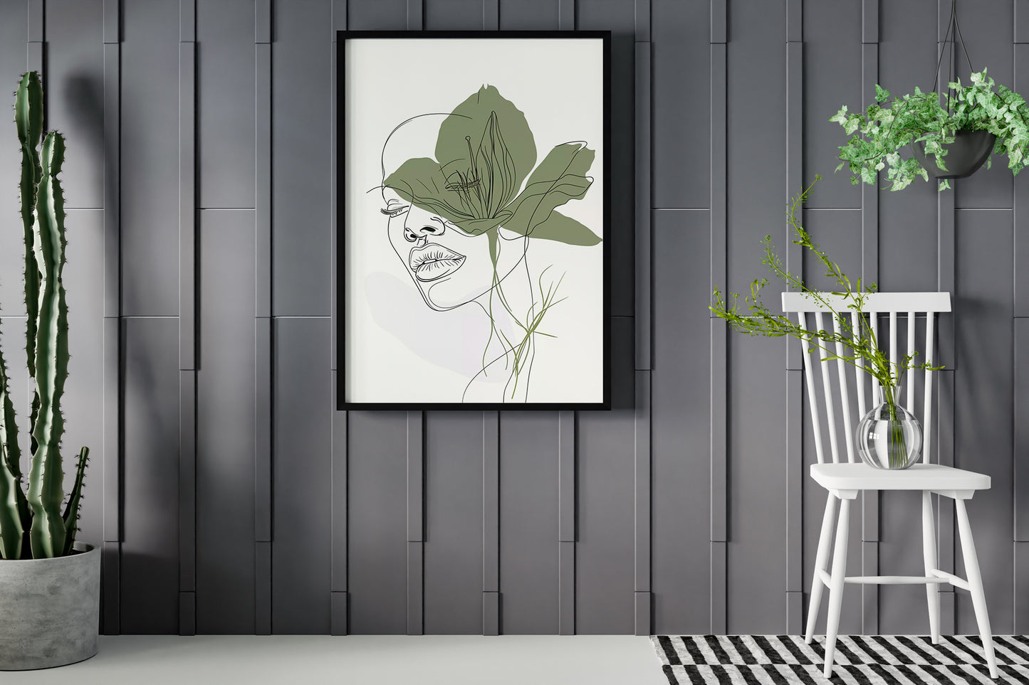 Face neutral abstract art Frame
