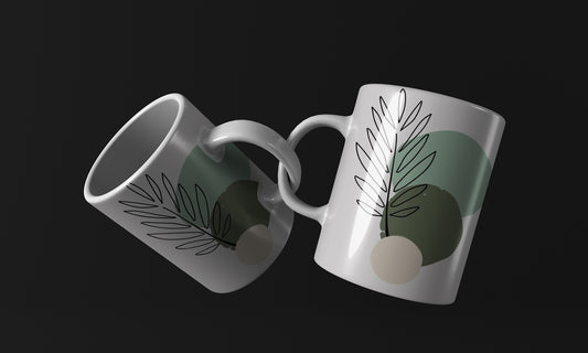 Vase neutral abstract art Mug