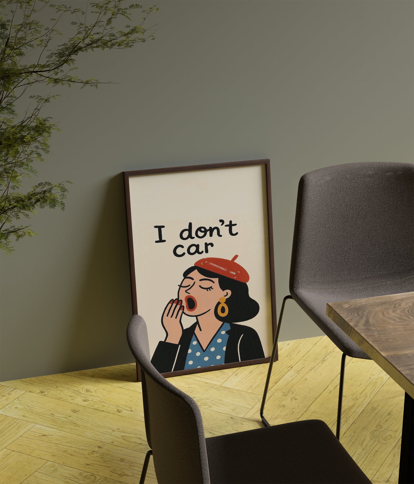 I Donot Care girl Frame