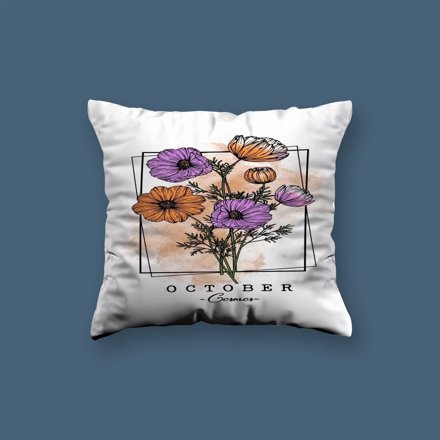 October Flower Velvet Cushion
