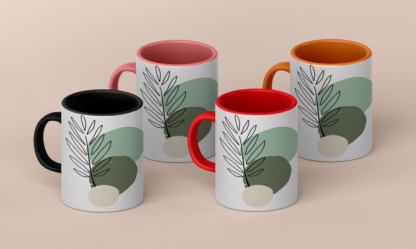Vase neutral abstract art Mug
