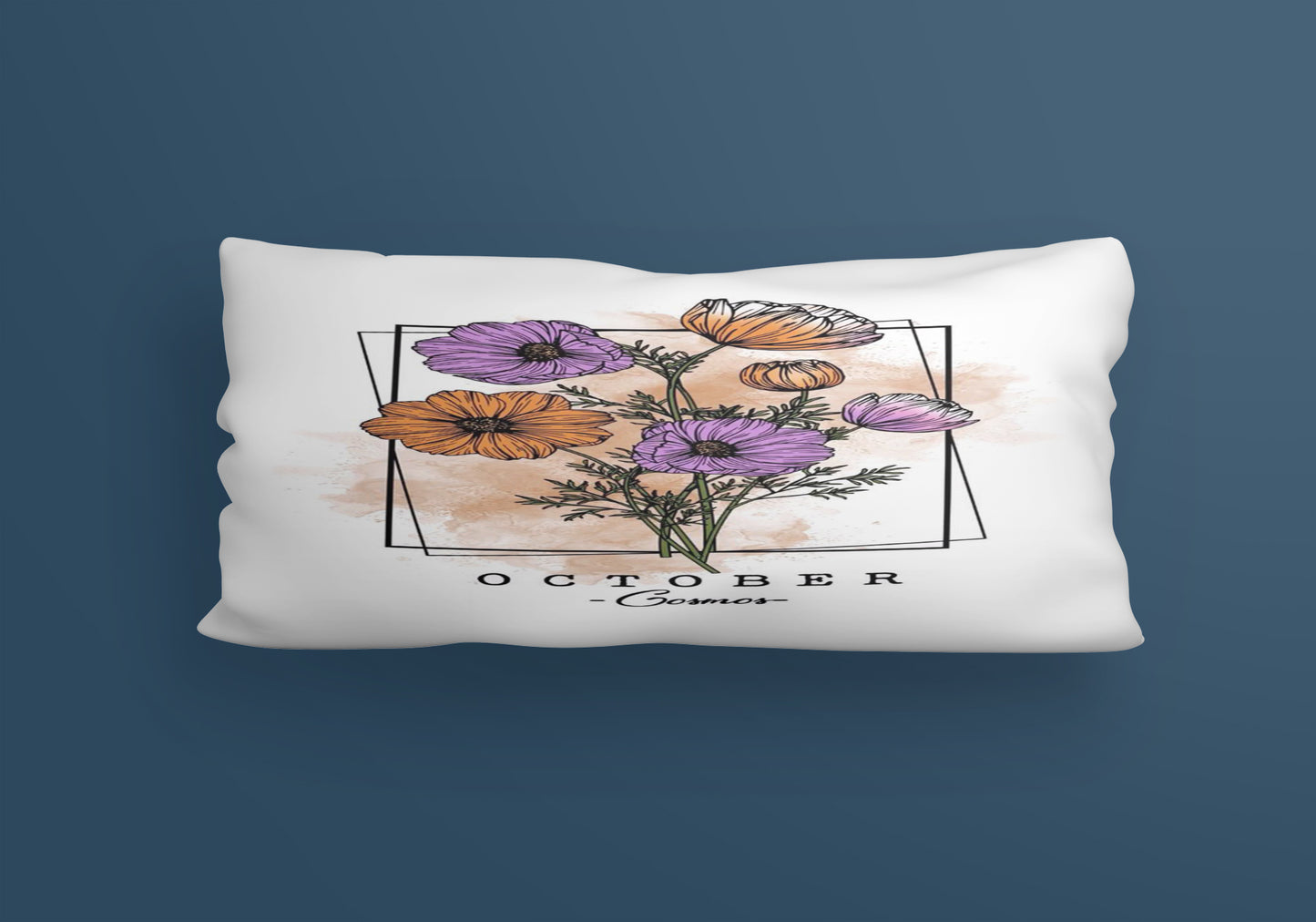 October Flower Velvet Cushion