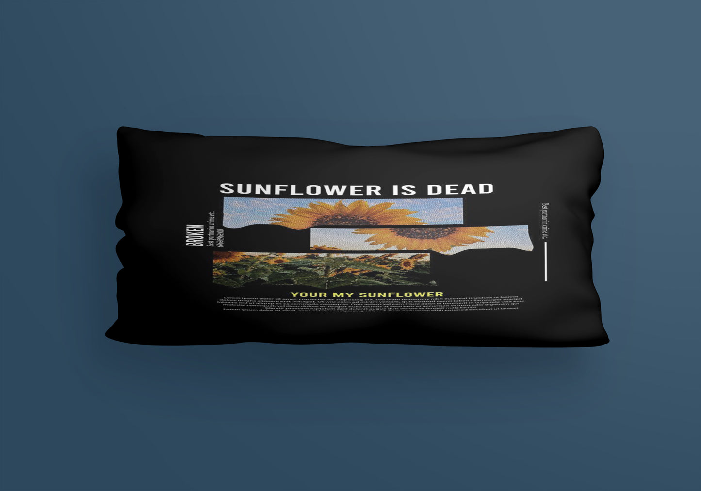 Sunflowr Black Art Velvet Cushion