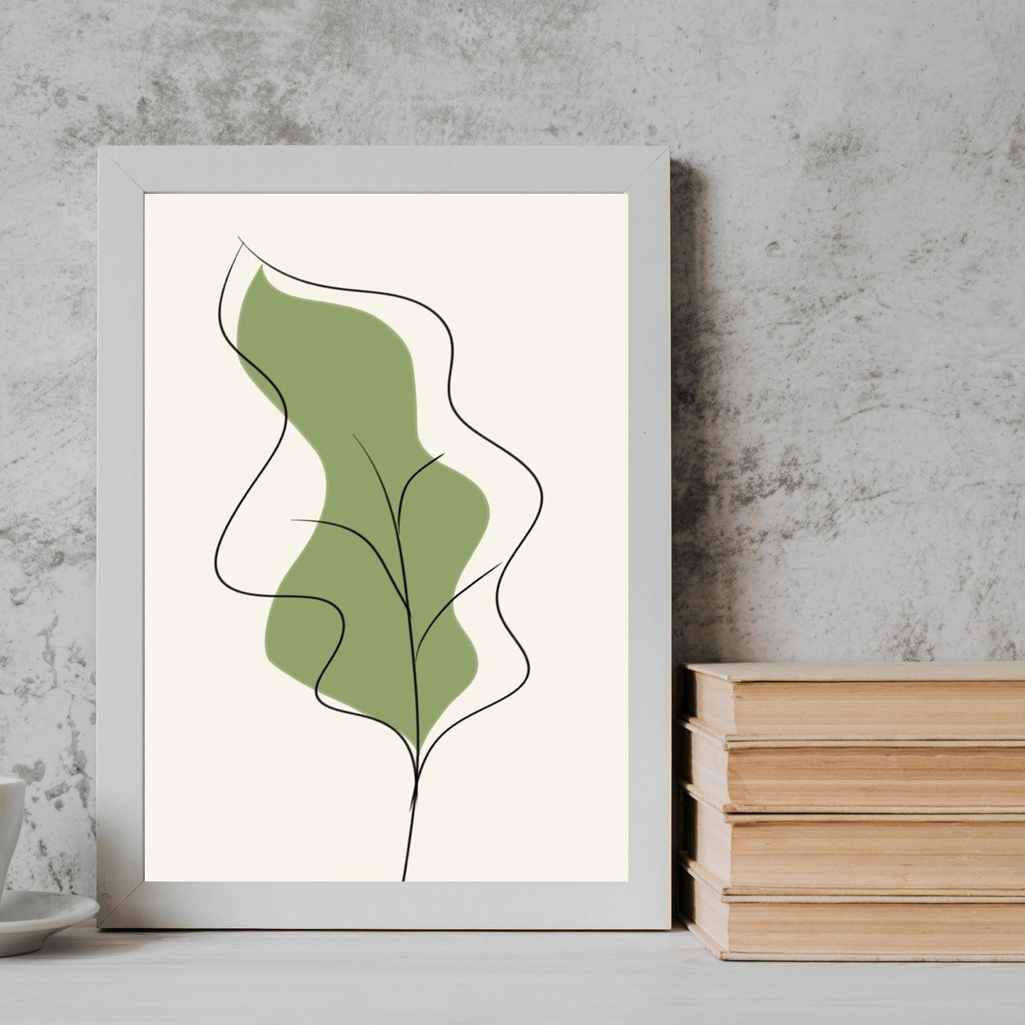 Green rose abstract art Frame