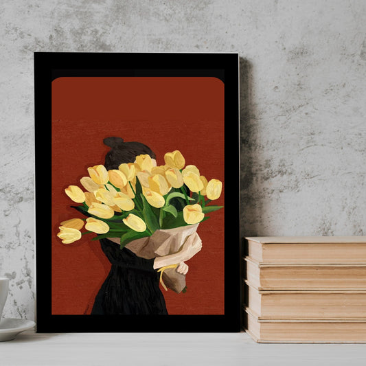 Rose bouquet girl Frame