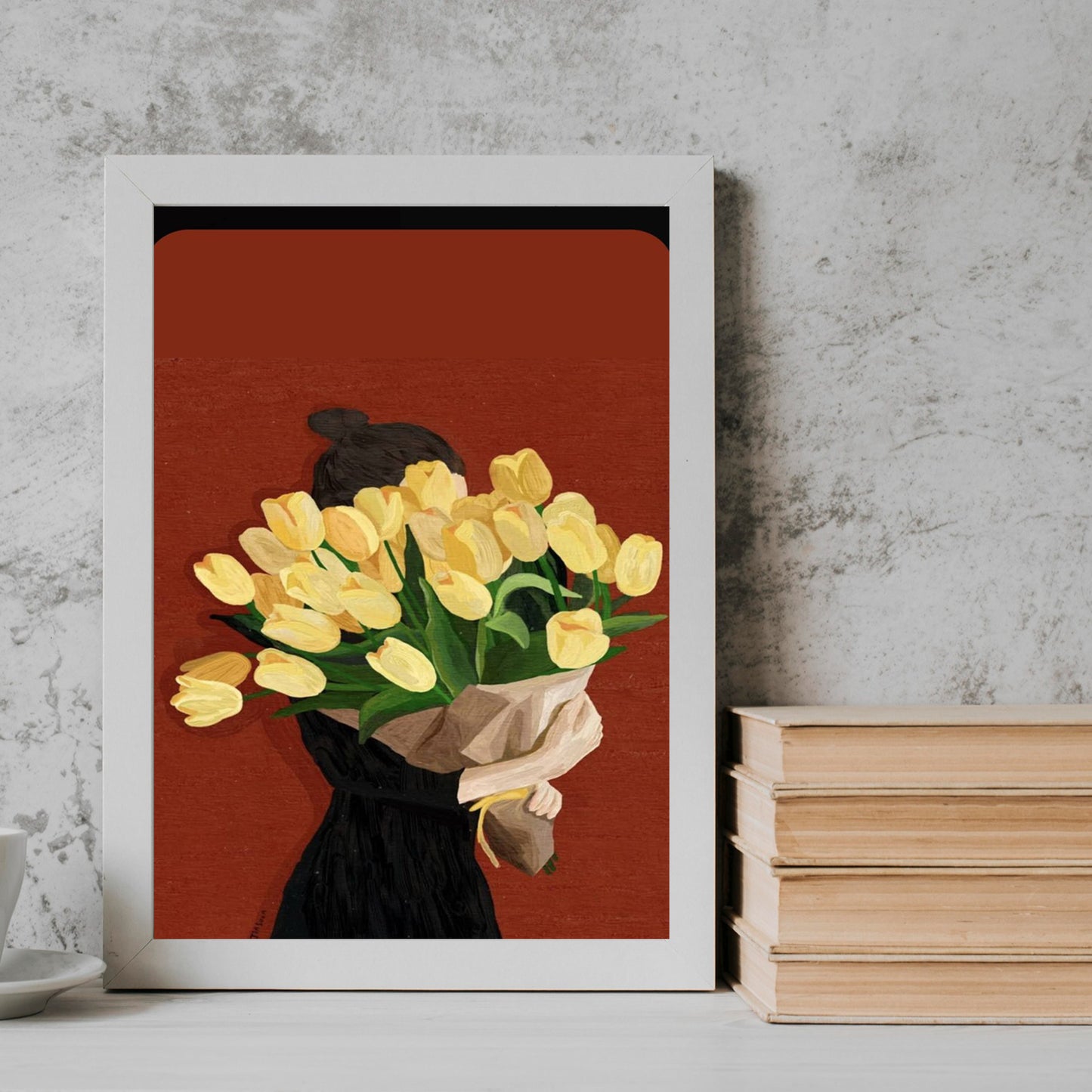 Rose bouquet girl Frame