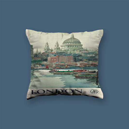 London Travel Velvet Cushion