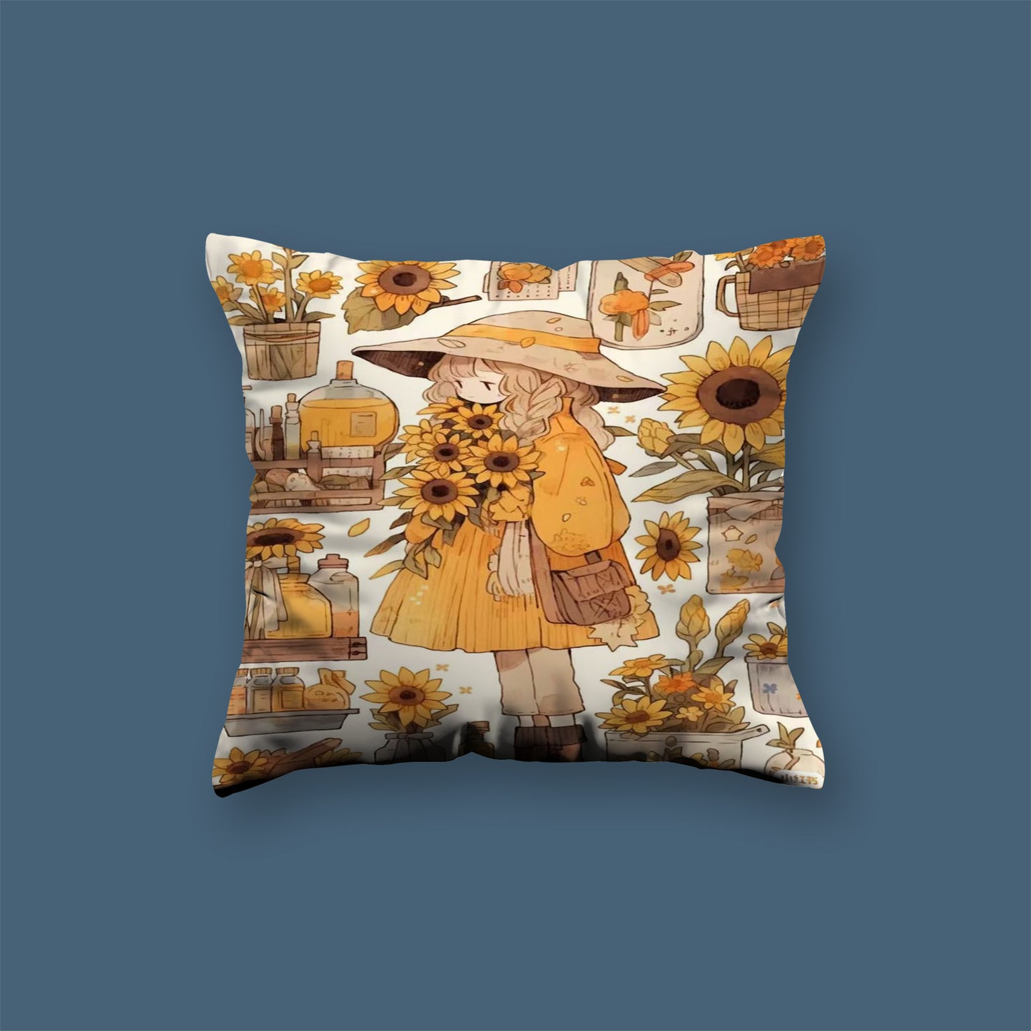 Sunflower Girls Velvet Cushion