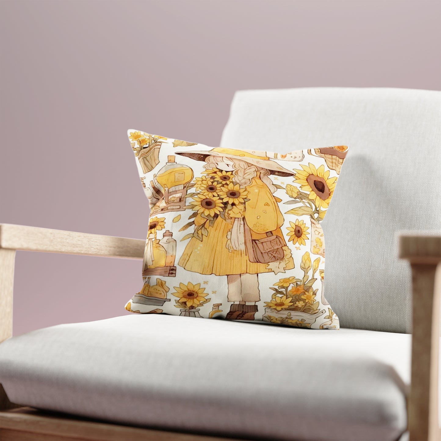Sunflower Girls Velvet Cushion