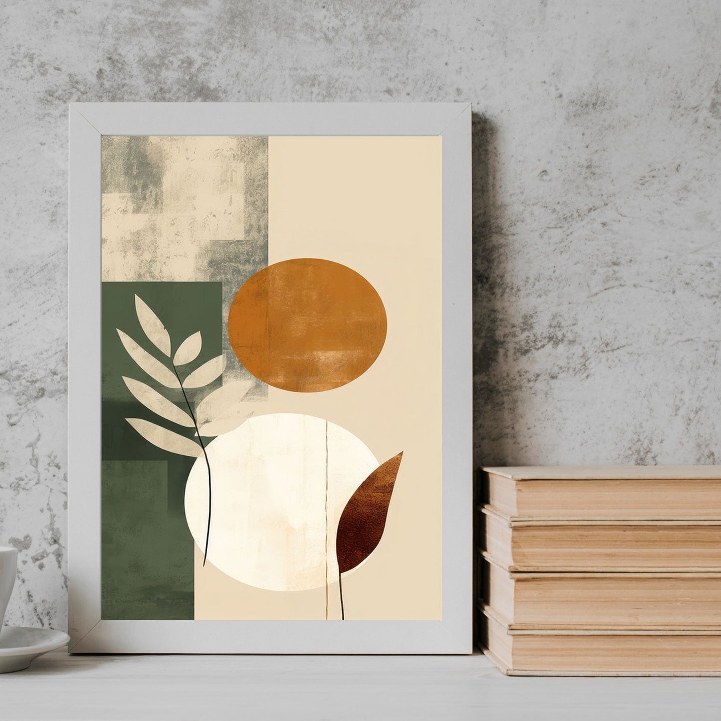 rose neutral abstract art Frame