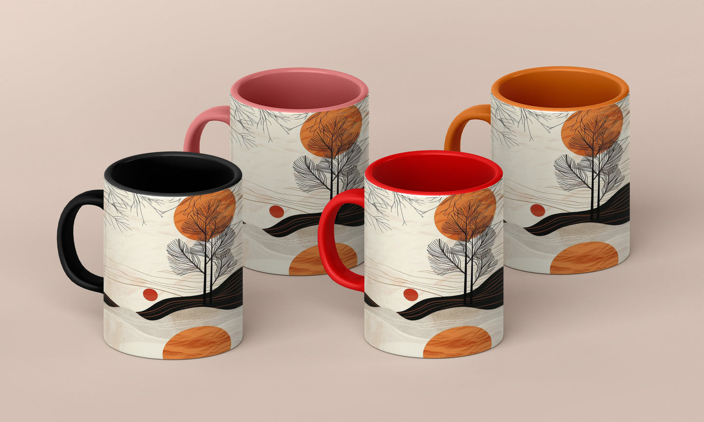 Sun Orange neutral abstract art Mug \
