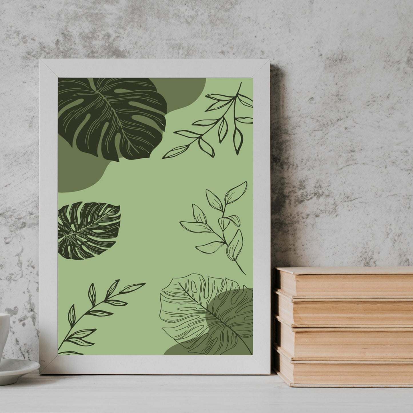 leaves neutral abstract art Frame