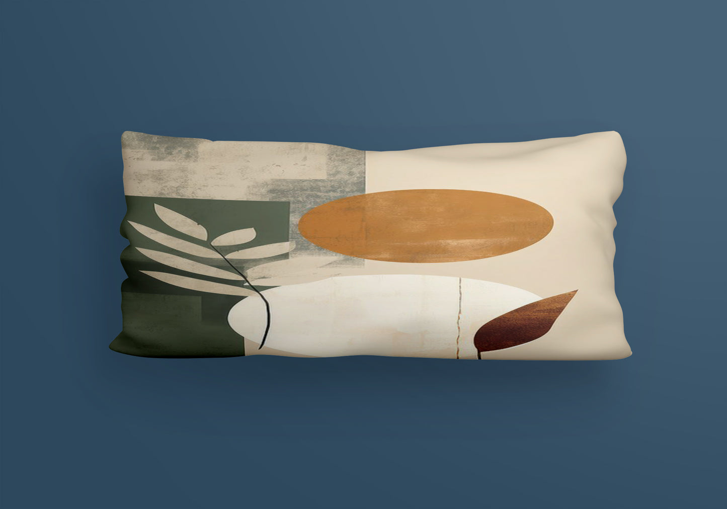 Tree Moon neutral abstract art Velvet Cushion