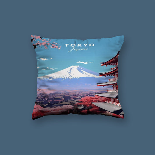 Tokyo Travel Velvet Cushion