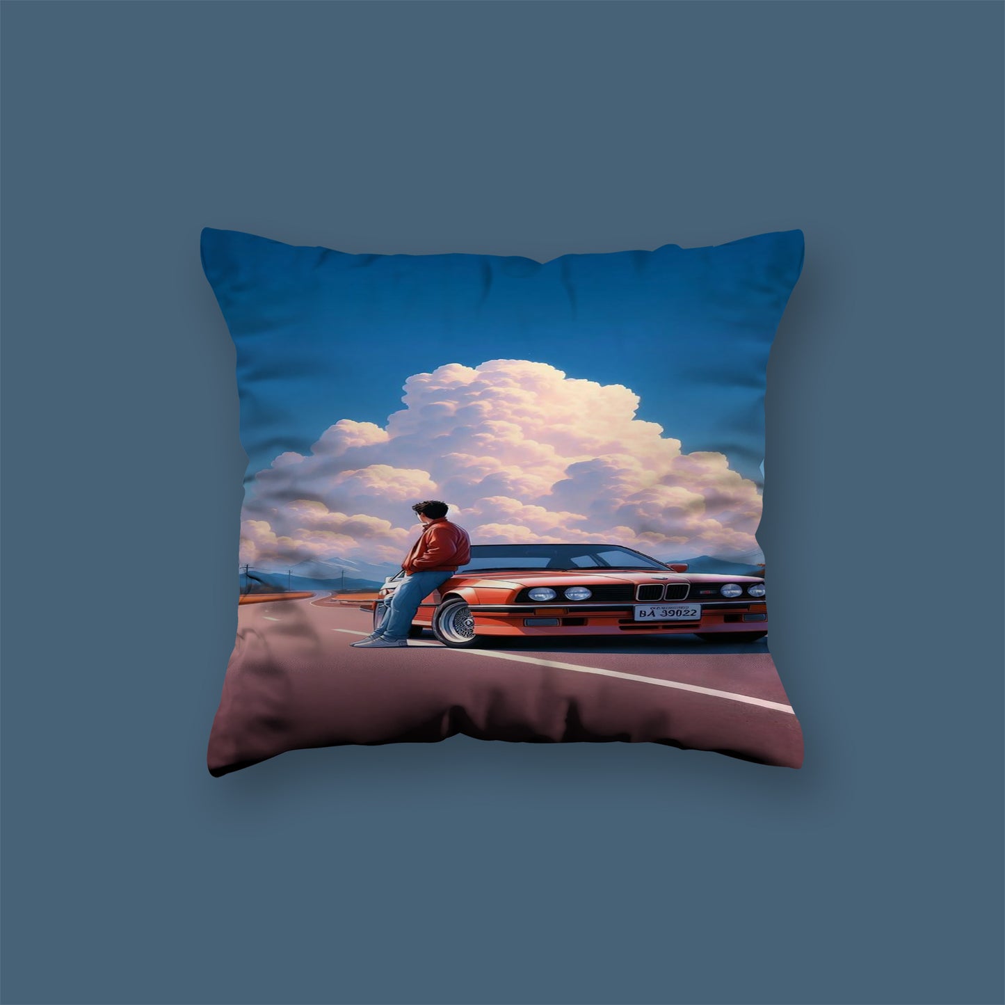 Man Car Rondom Velvet Cushion