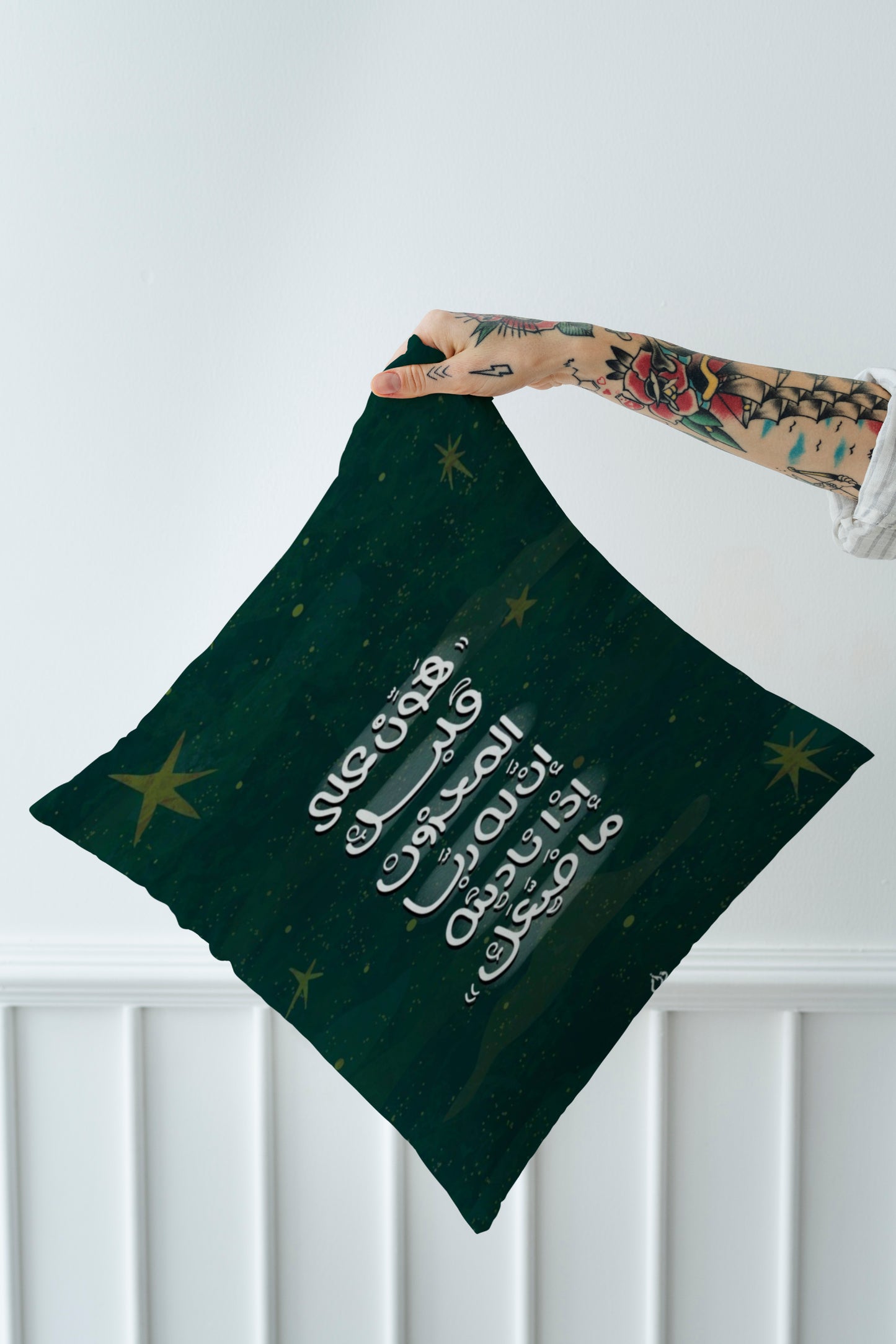 Take it easy on my heart minimal arabic quotes Velvet Cushion