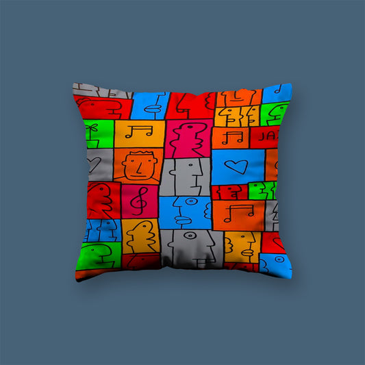 Signature Motifs Pattern Velvet Cushion