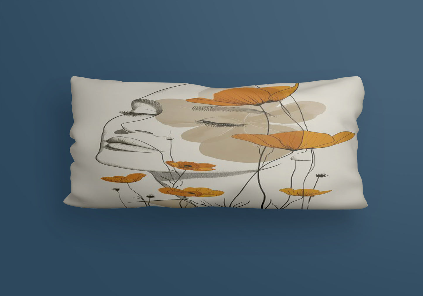 Girl neutral abstract art Velvet Cushion