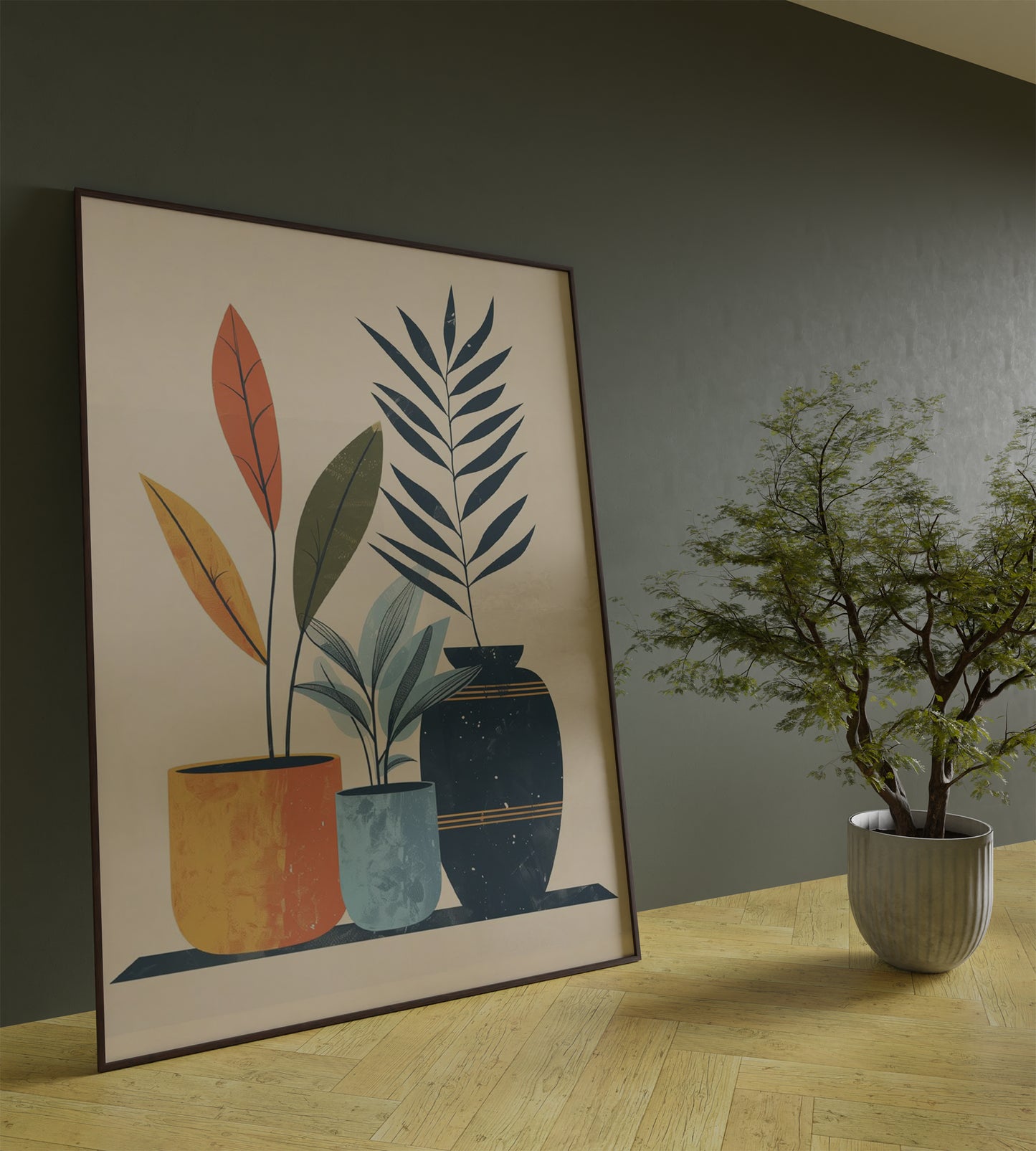 Pattern Flower neutral abstract art Frame