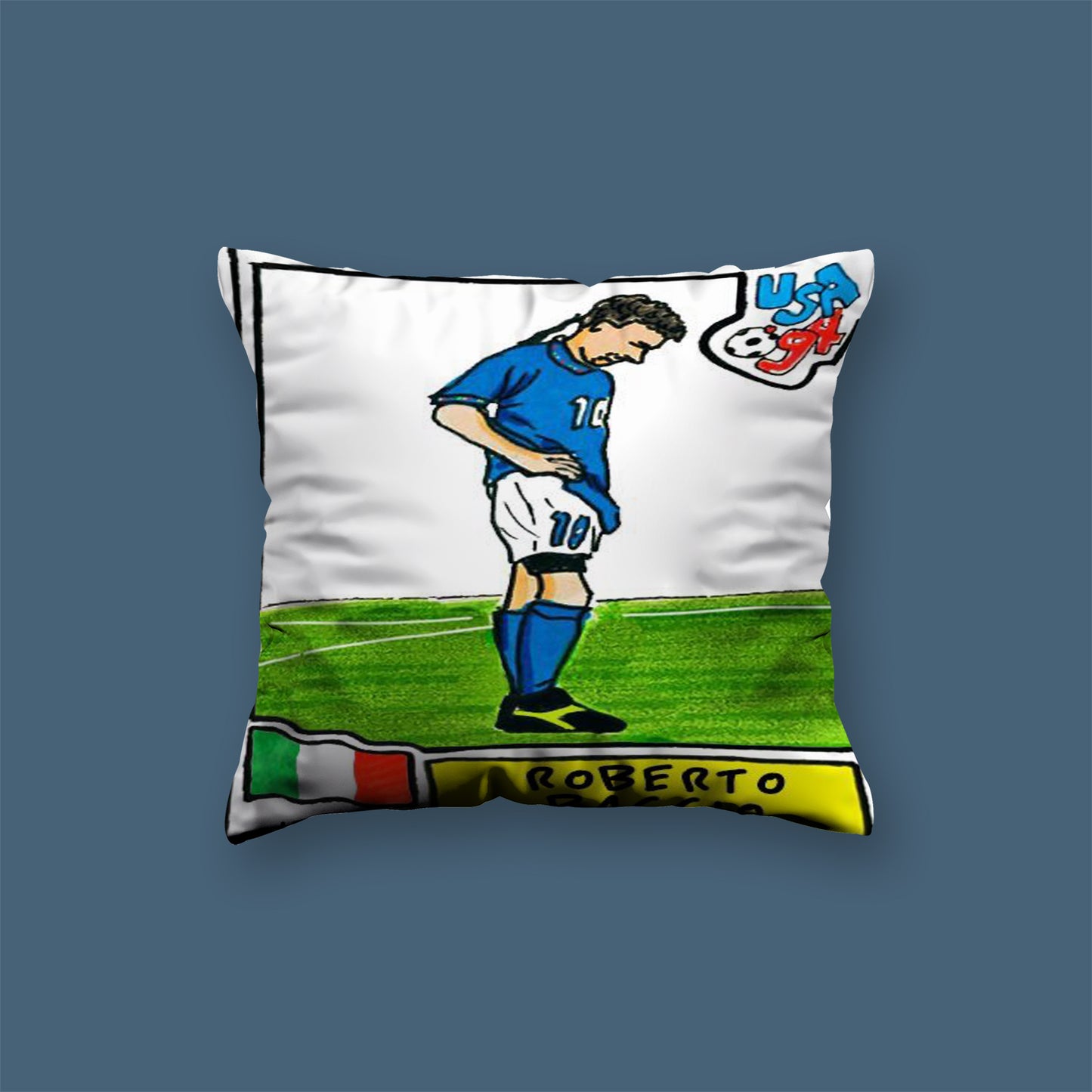 Roberto Baggio football player Velvet Cushion