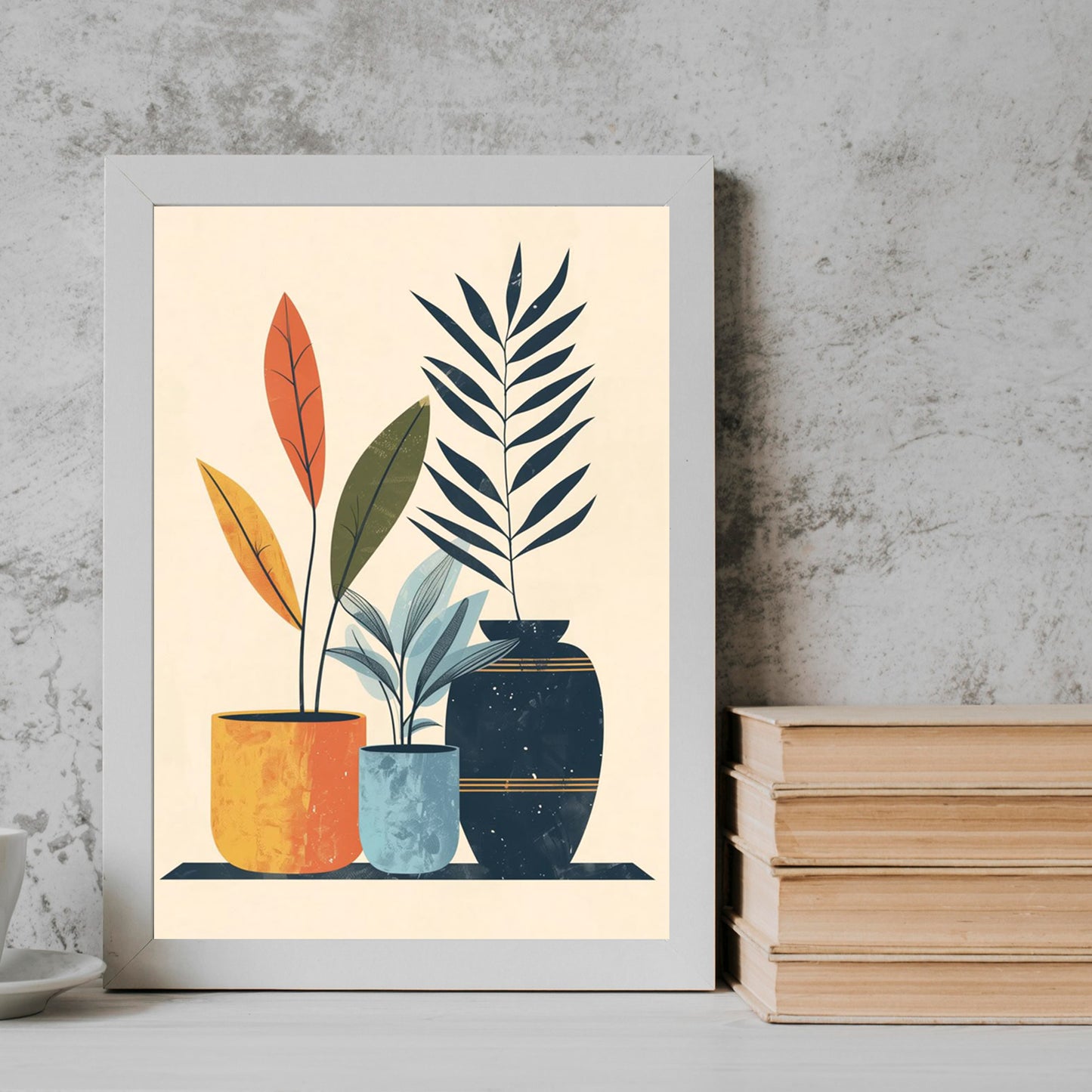 Pattern Flower neutral abstract art Frame