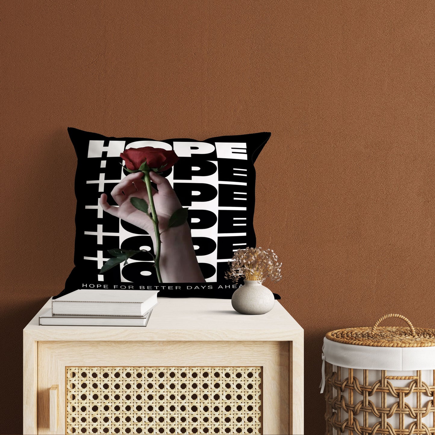 Hope Flower Velvet Cushion