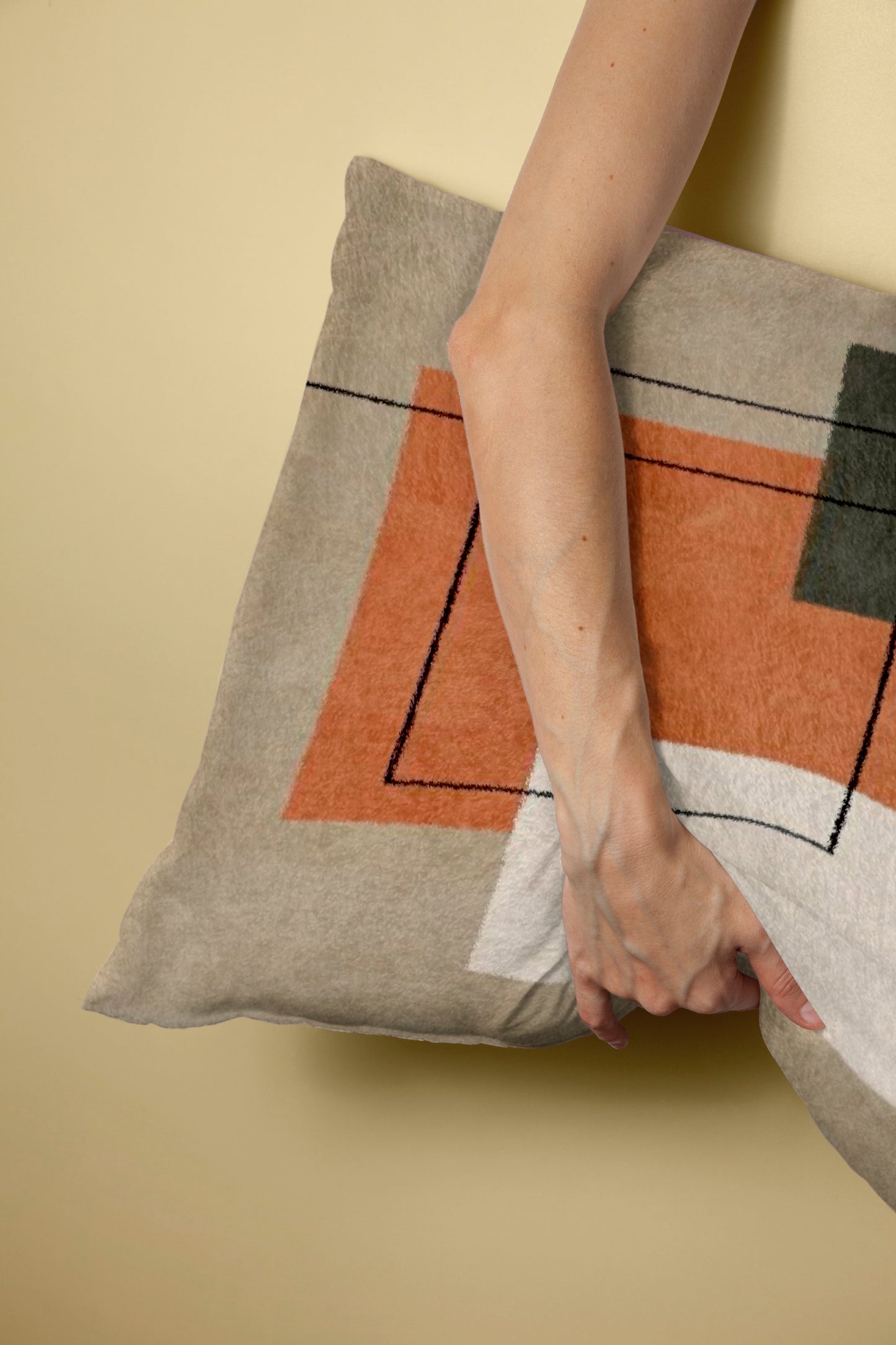 Forms neutral abstract art Velvet Cushion