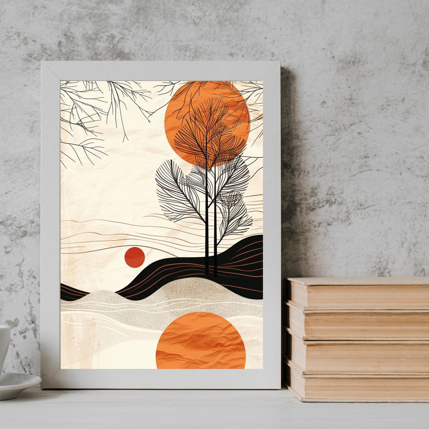 Pattern Flower 2 neutral abstract art Frame