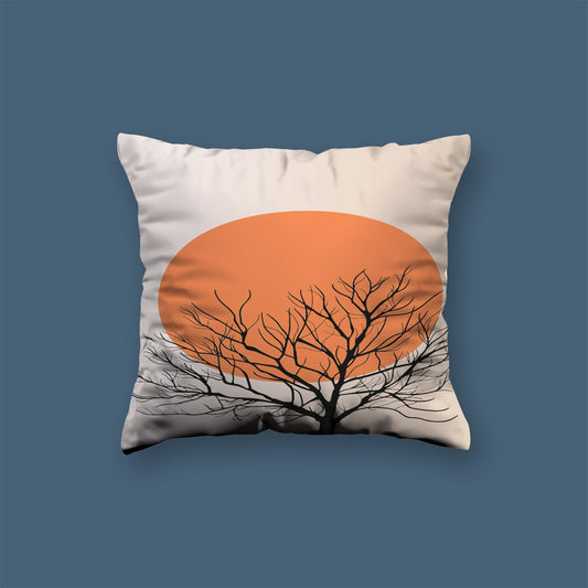 Trees neutral abstract art Velvet Cushion