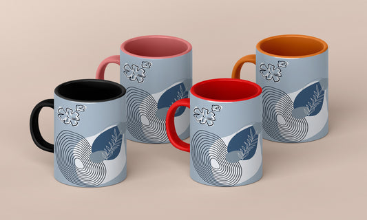 Tree Blue neutral abstract art Mug