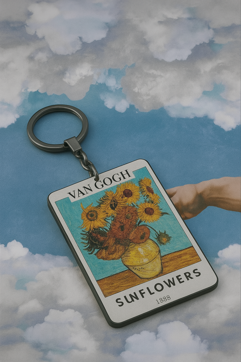 Van Gogh Sunflower Art Keychains