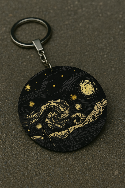 starry night Black Art Keychains