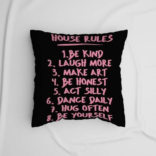House Rules qoutes englisgh Velvet Cushion
